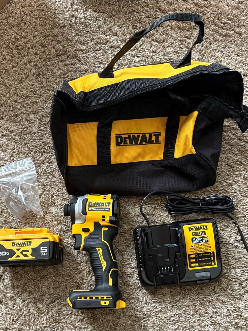 DEWALT Yellow and Black Cordless Impact Driver Kit